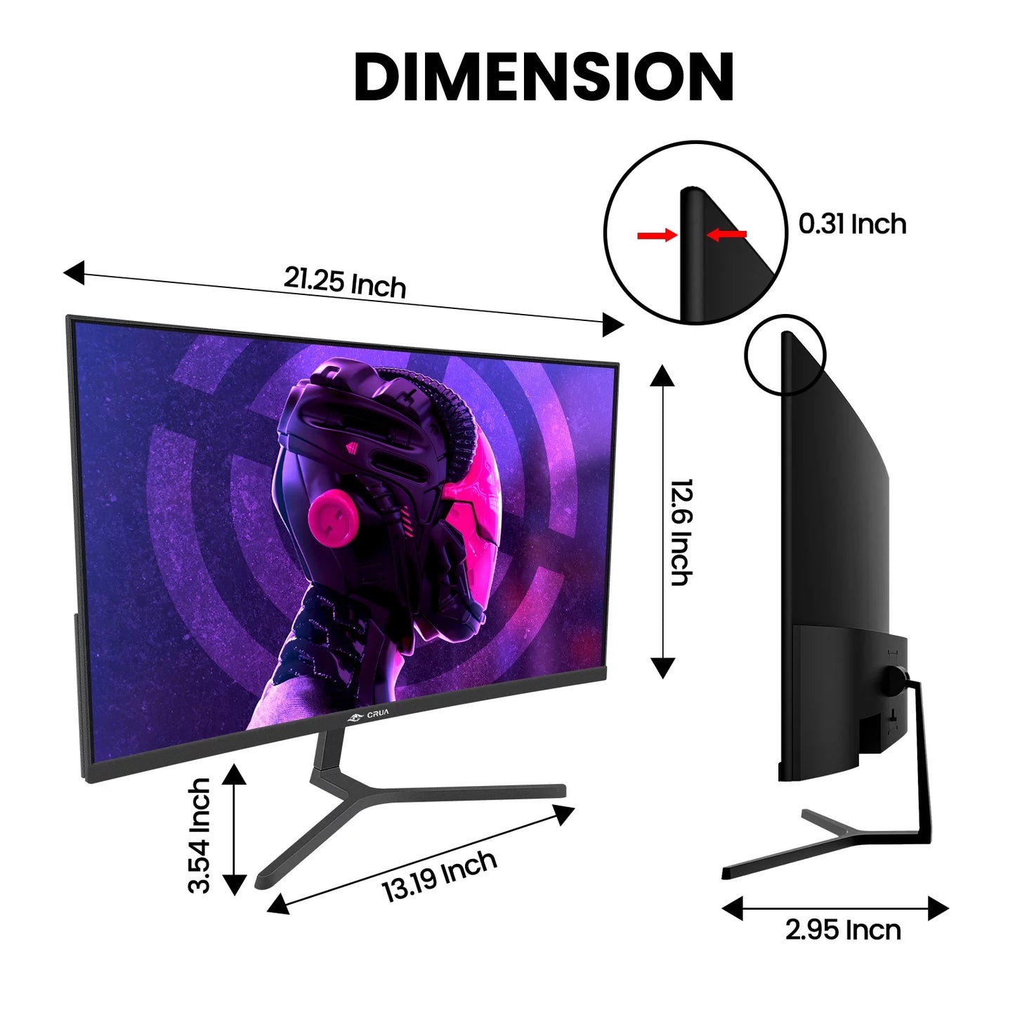 24" FHD 75Hz Curved Computer Monitor,1080P Narrow Bezel Office Monitor,99% Srgb,Freesync, Hdmi,White